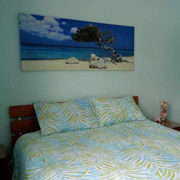 Tropical vibes reversible full queen duvet cover 3 pieces - Picture 1 of 13